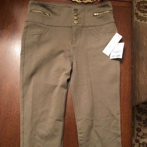 Shinestar Olive Green Button-Up Pants